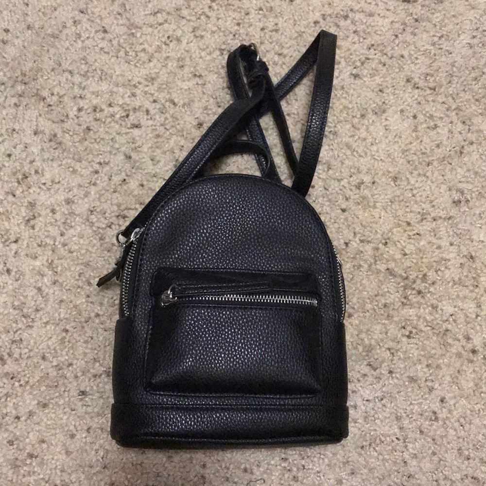 Faux leather mini backpack